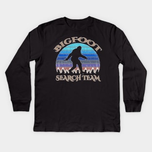 Bigfoot Search Team and Sasquatch T Shirts Kids Long Sleeve T-Shirt